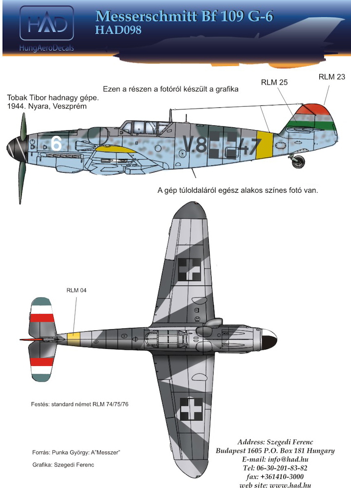 Decal 1/48 Messerschmitt Bf 109G-6 Lim.Edition (HAD)