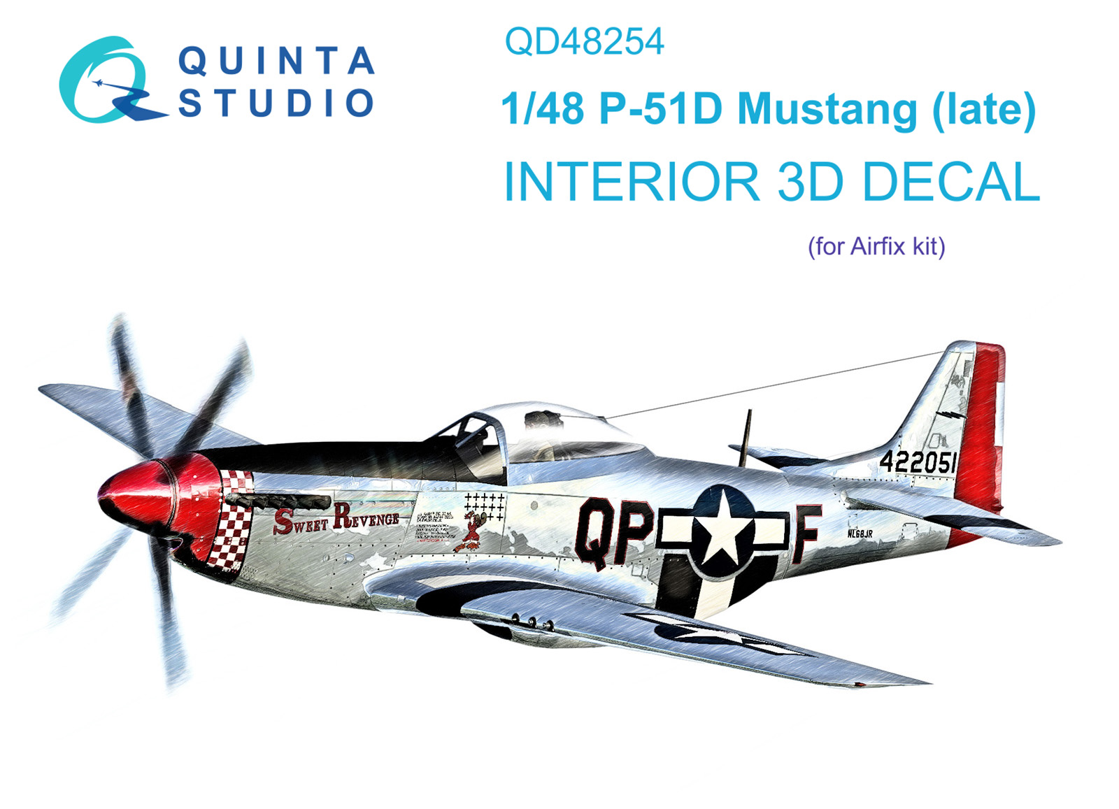 P-51D Late 3D-Printed & coloured Interior on decal paper (Airfix)
