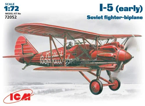 Model kit 1/72 Polikarpov I-5 early Soviet fihgter - biplane (ICM)