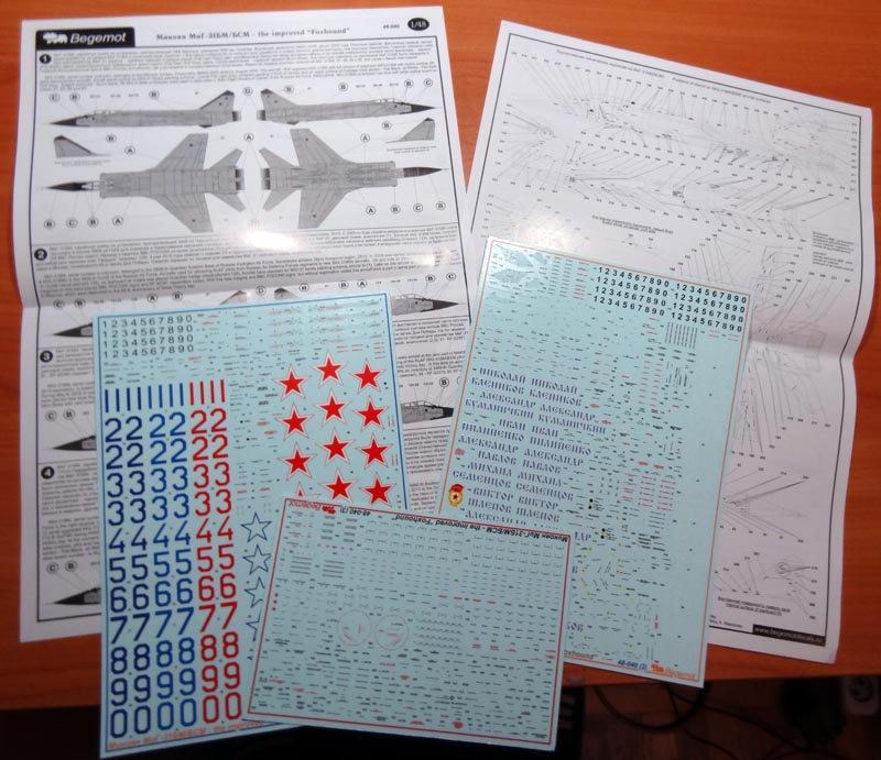 Decal 1/48 Mikoyan MiG-31BM/BSM Foxhound This decal specially designed for the Avant Garde Model kit (Begemot)