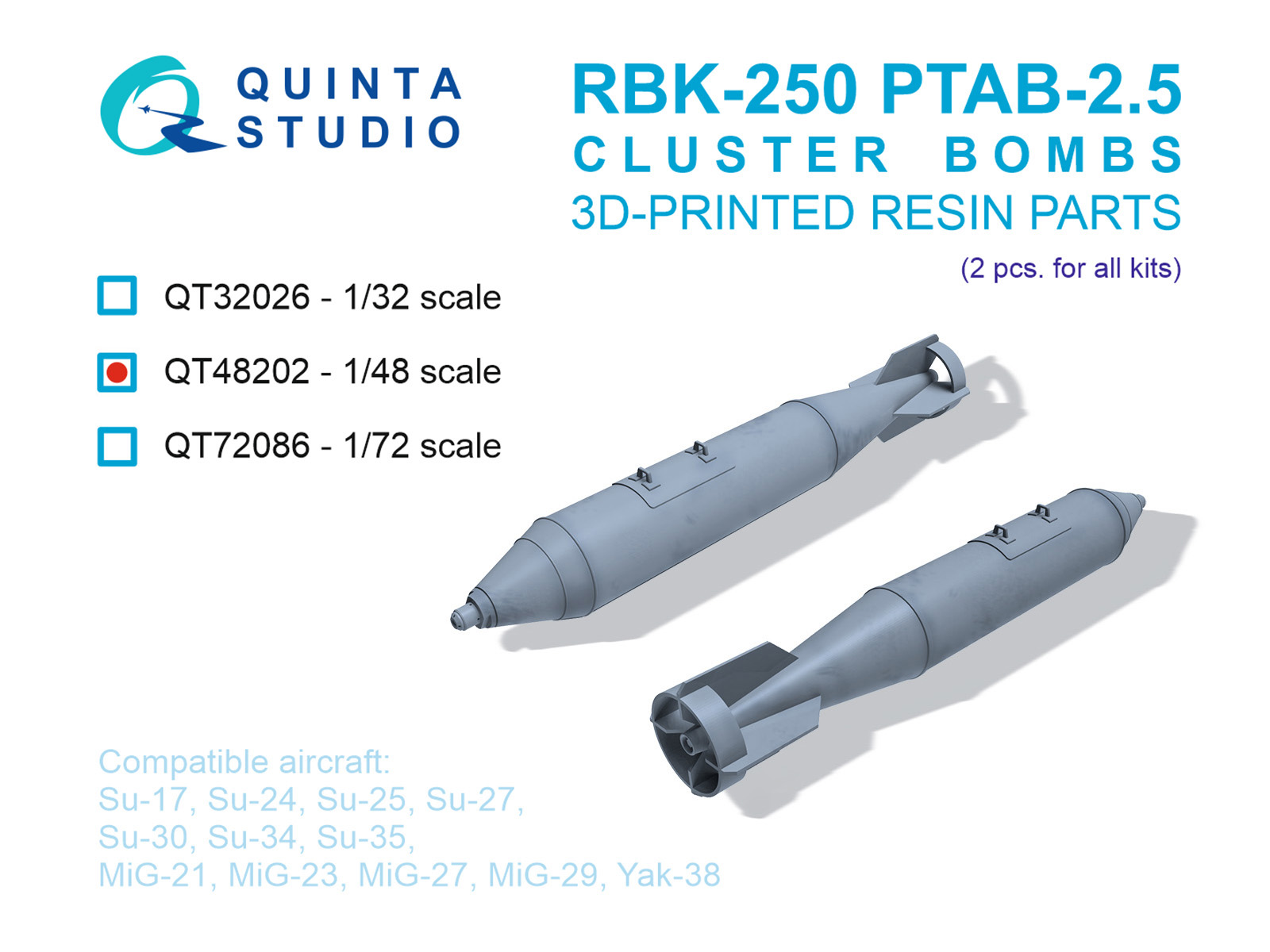 RBK-250 PTAB-2.5М Cluster Bombs, 2 pcs (for all kits)
