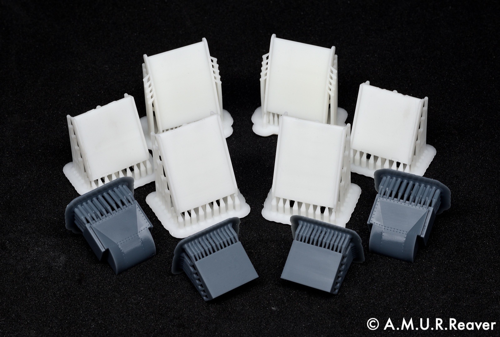 Additions (3D resin printing) 1/48 Air intake ramps and bypass windows for the F-14 (A.M.U.R.Reaver) 