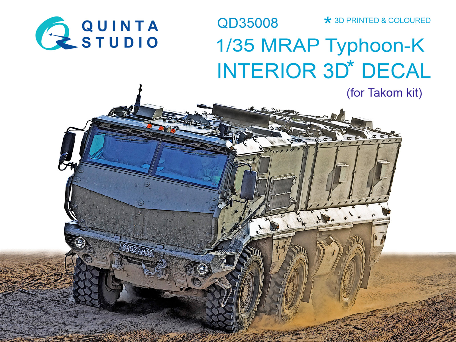 MRAP Typhoon-K 3D-Printed & coloured Interior on decal paper (for Takom kit)