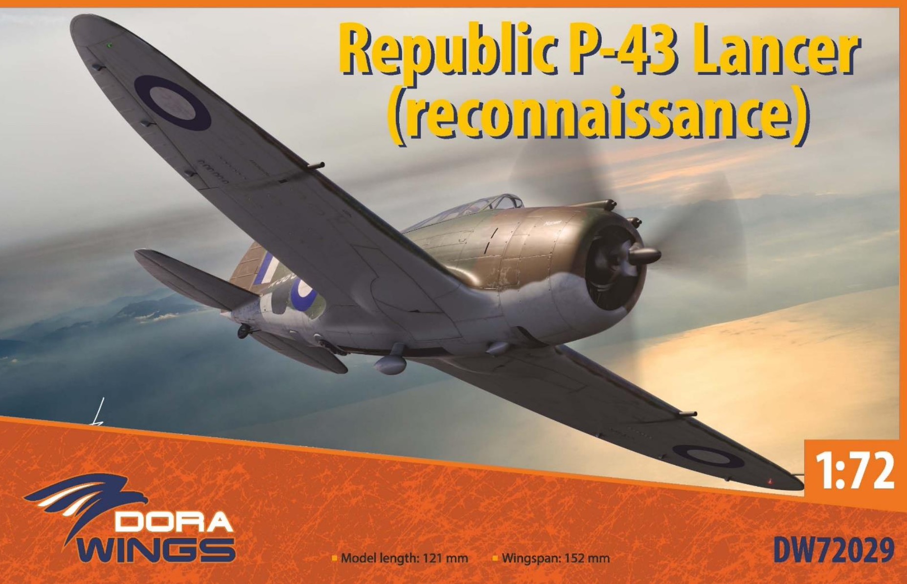 Model kit 1/72 Republic P-43 Lancer Reconnaissance (Clear Prop)