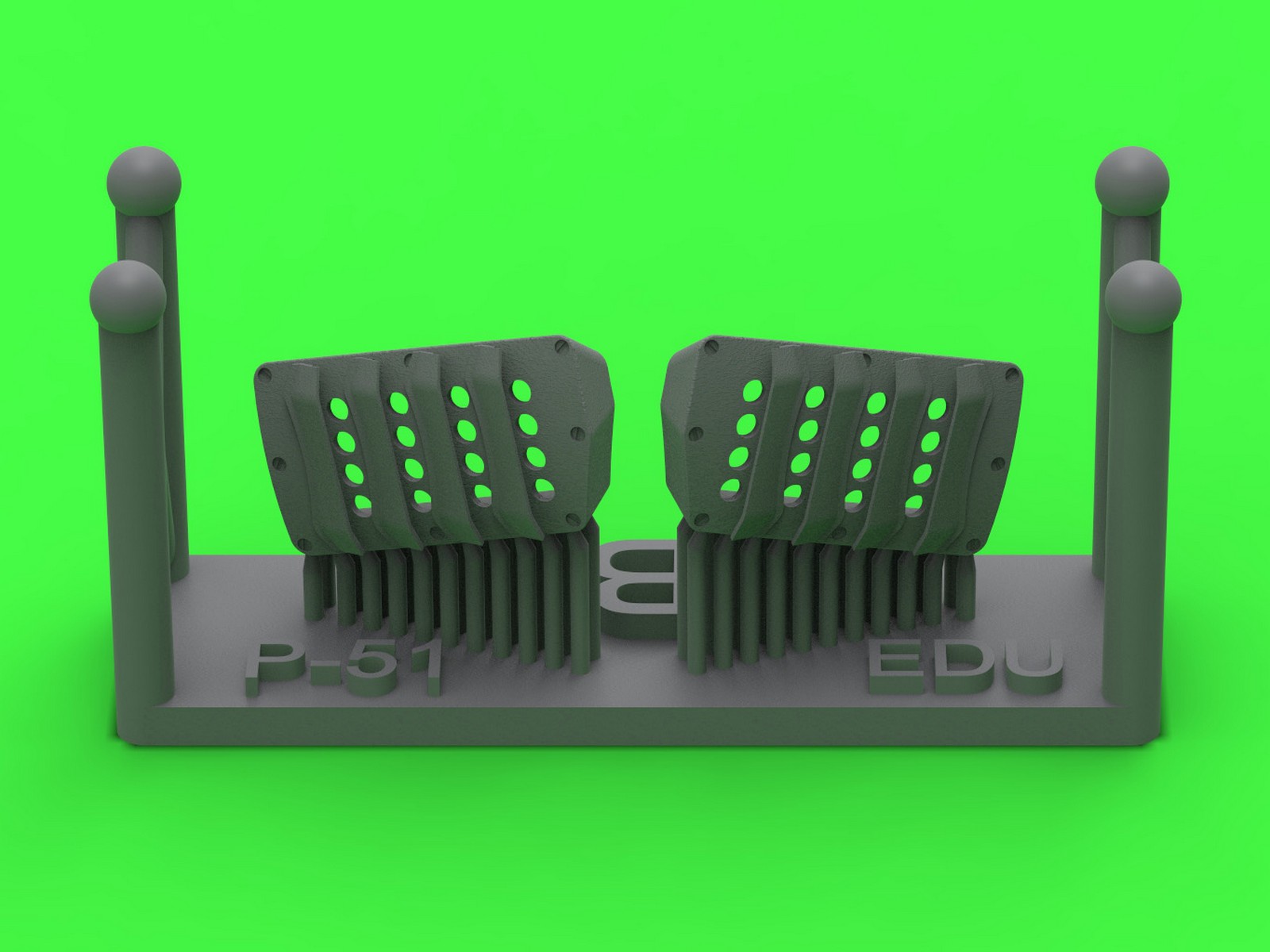 Aircraft detailing sets (resin) 1/72 P-51 Mustang - carburator air filter cover - RAF louvred type - version B (Eduard)