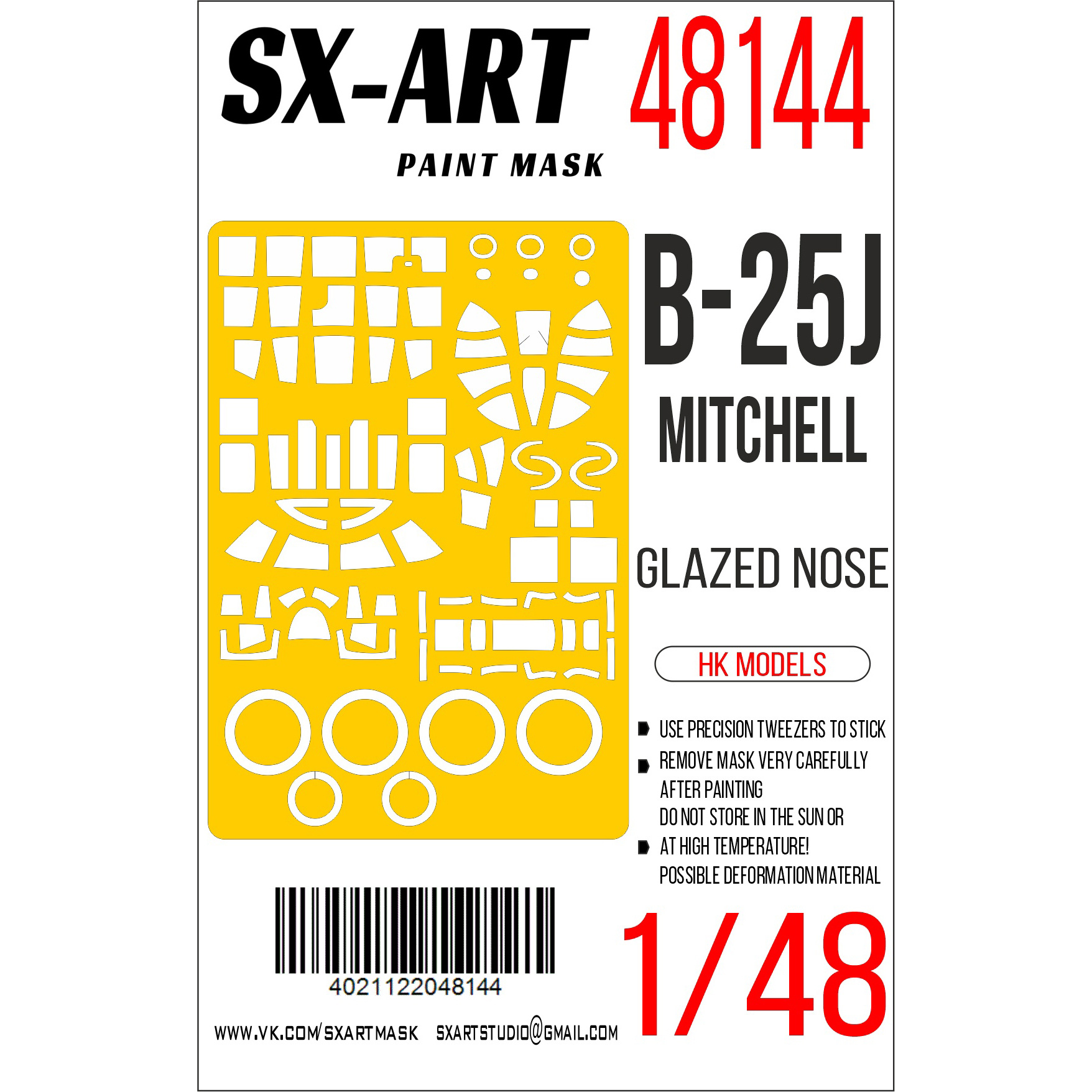 Paint Mask 1/48 B-25J Mitchell "Glazed Nose" (HK Models)