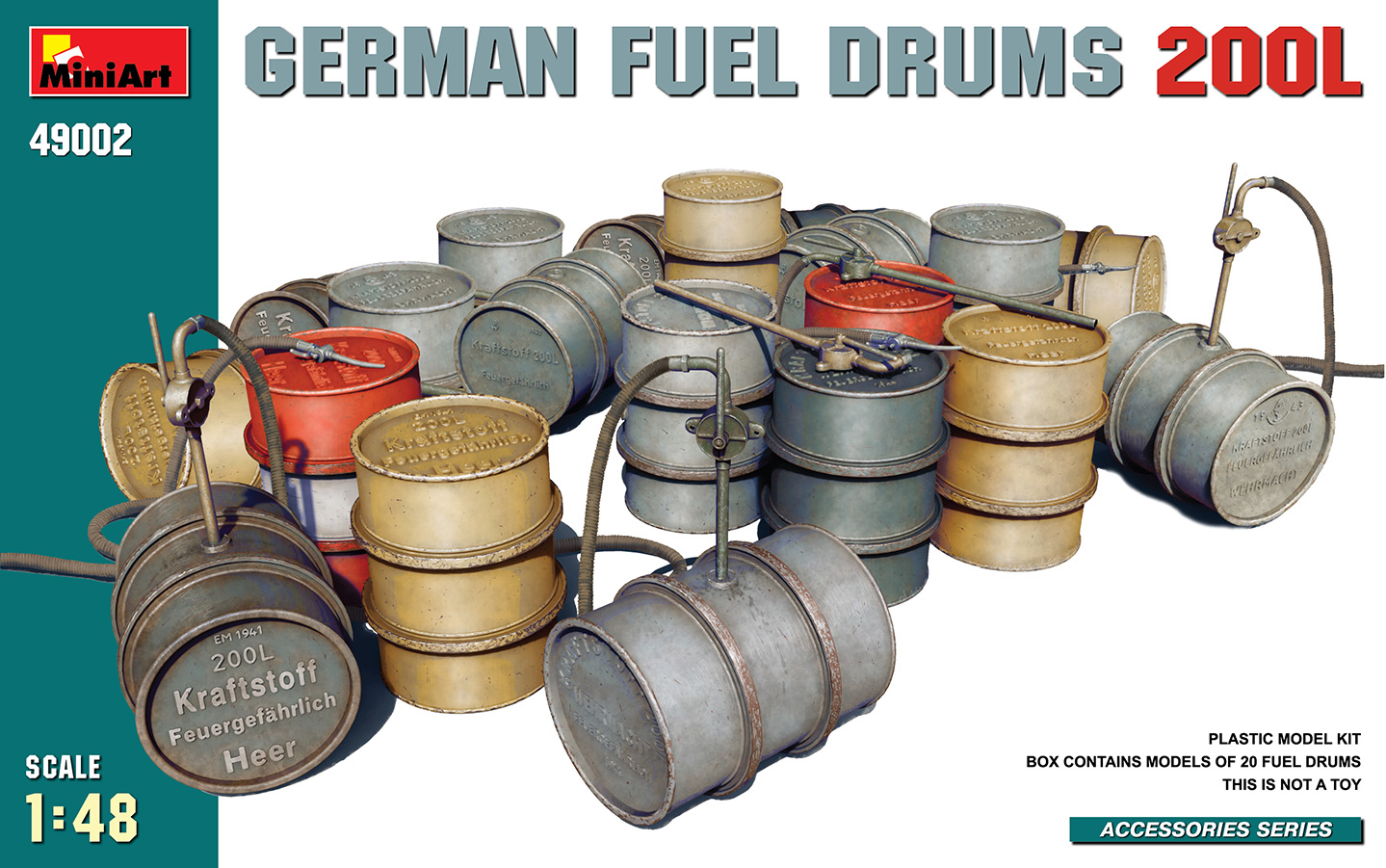 Diorama bases 1/48 German Fuel Drums 200L (MiniArt) 