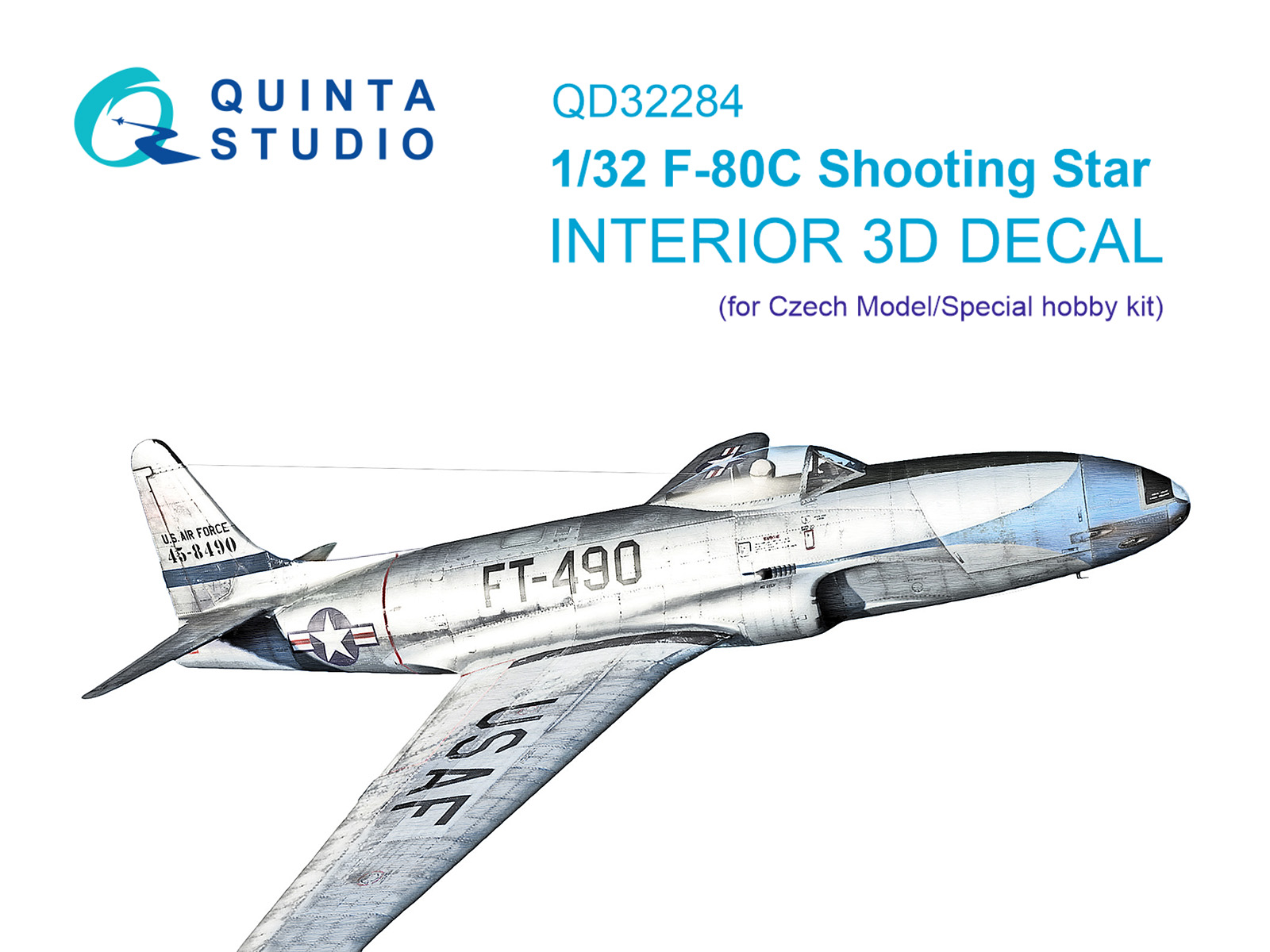 F-80C Shooting Star 3D-Printed & coloured Interior on decal paper (Czech Model/Special Hobby)