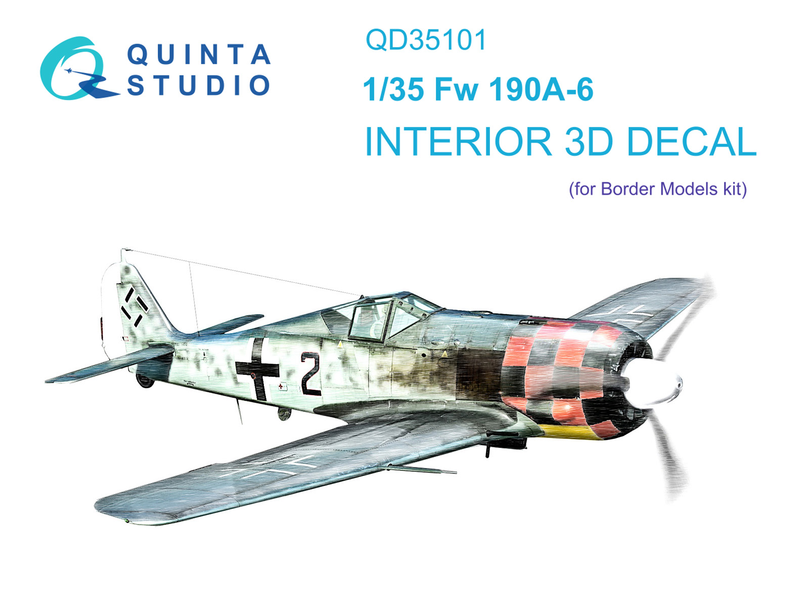 FW 190A-6 3D-Printed & coloured Interior on decal paper (Border Model)