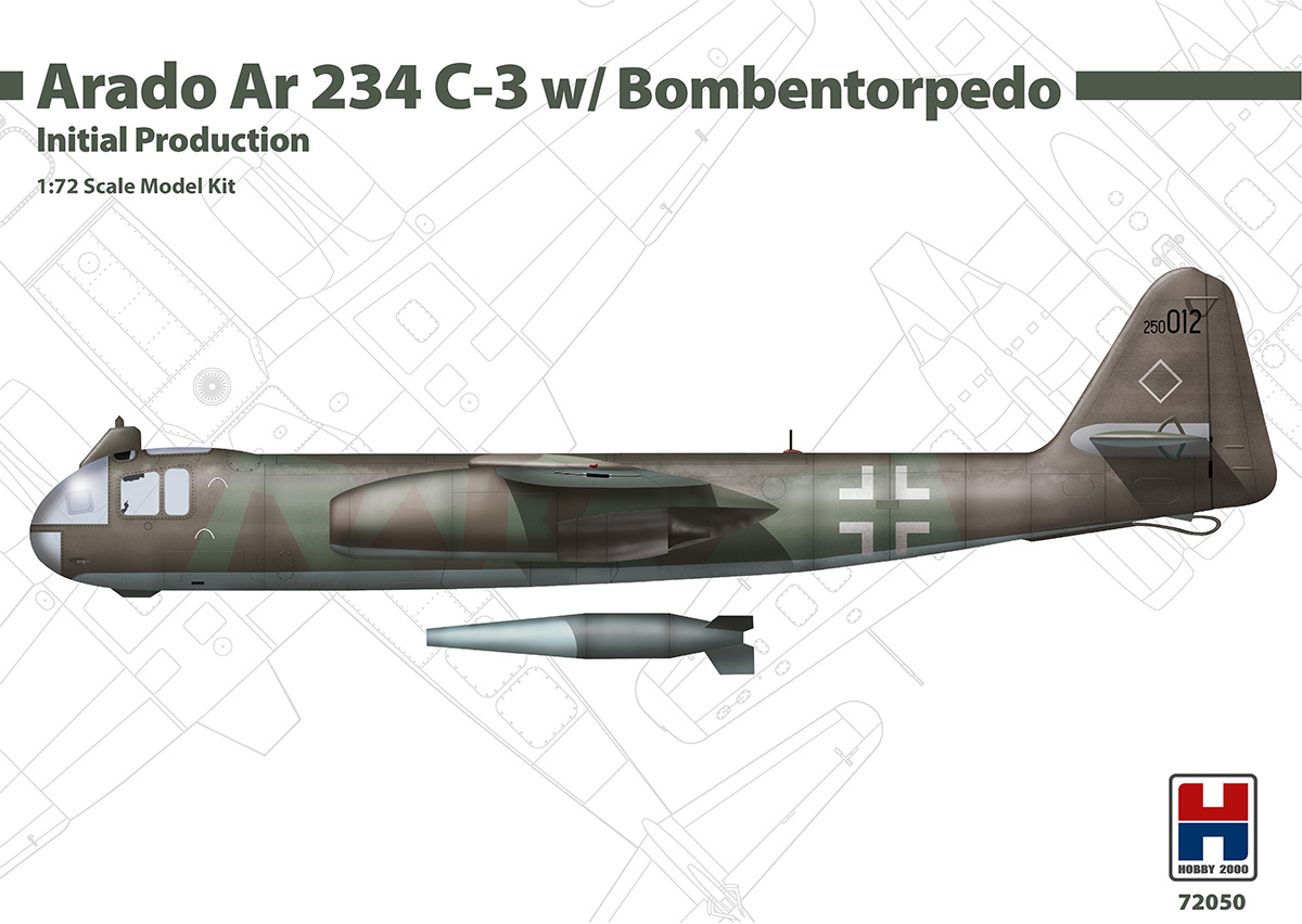 Model kit 1/72 Arado Ar-234C-3 with Bombentorpedo Initial Production - ex-DRAGON  (Hobby 2000)