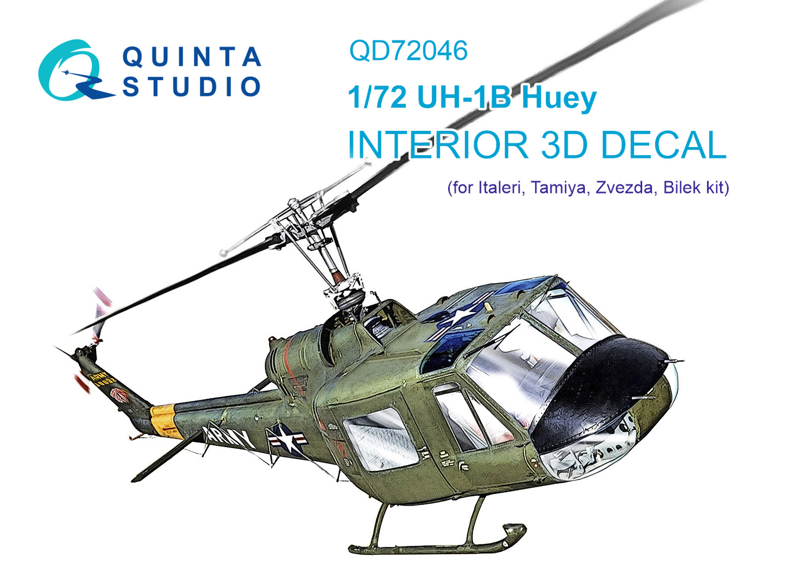 Uh-1B 3D-Printed & coloured Interior on decal paper  (Italeri)