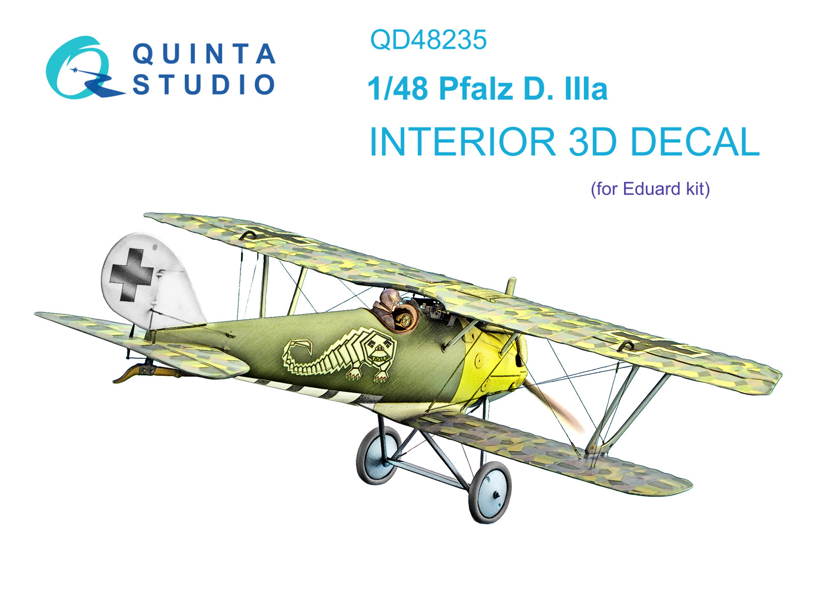 Pfalz D.IIIa 3D-Printed & coloured Interior on decal paper (Eduard)