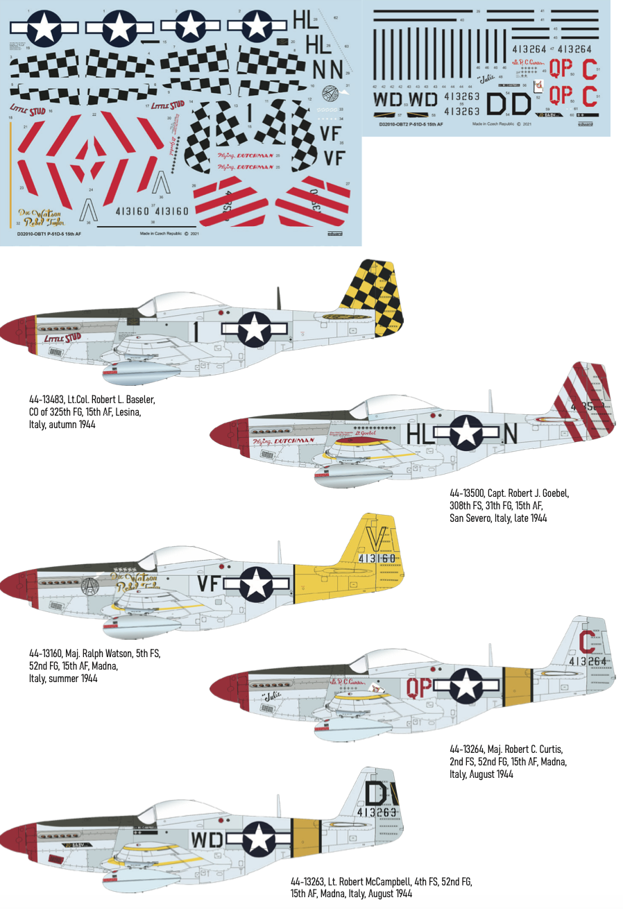 Decal 1/32 P-51D-5 "15th AF" (EDU/REV)