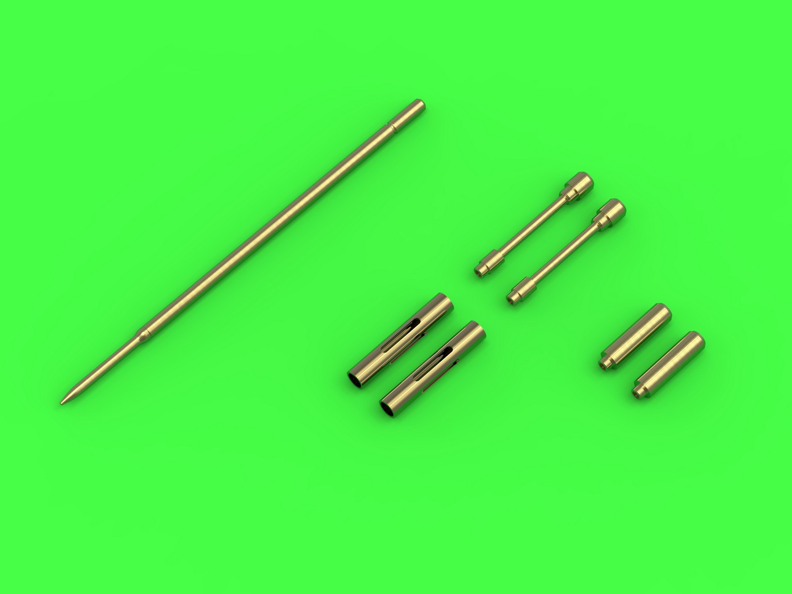 Aircraft detailing sets (brass) 1/48 Grumman F4F-3 Wildcat EARLY (pre-war) - .50 Browning gun barrels with oblong holes & early Pitot Tube