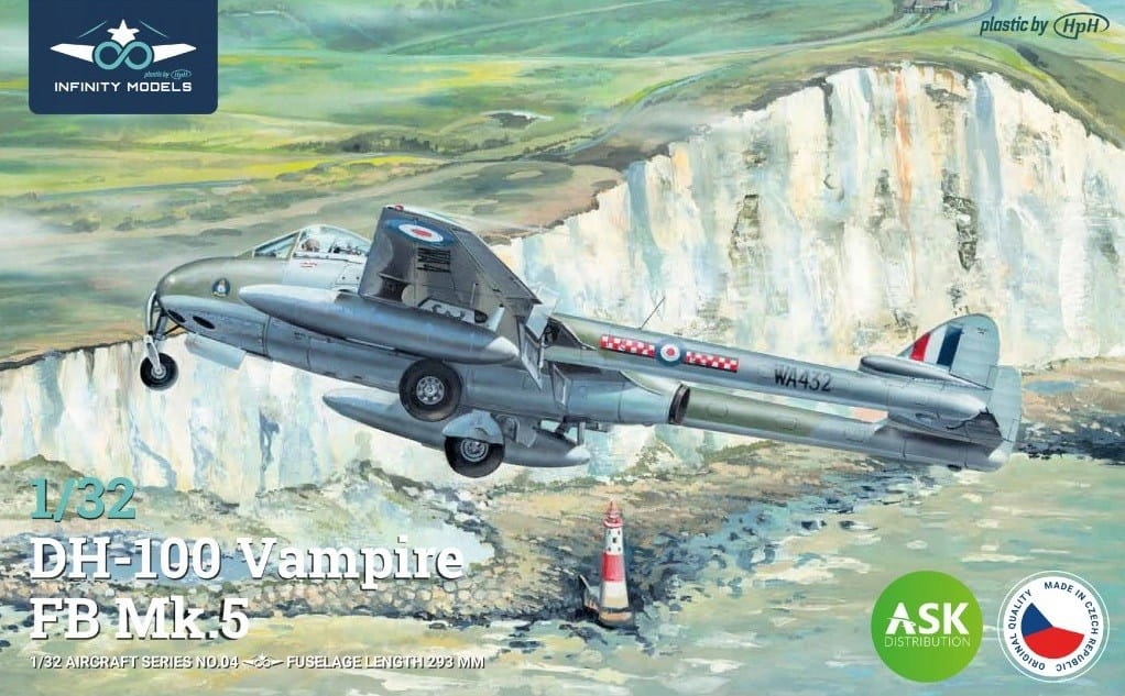 Model kit 1/32 de Havilland DH-100 Vampire Mk.5 (Infinity Models)