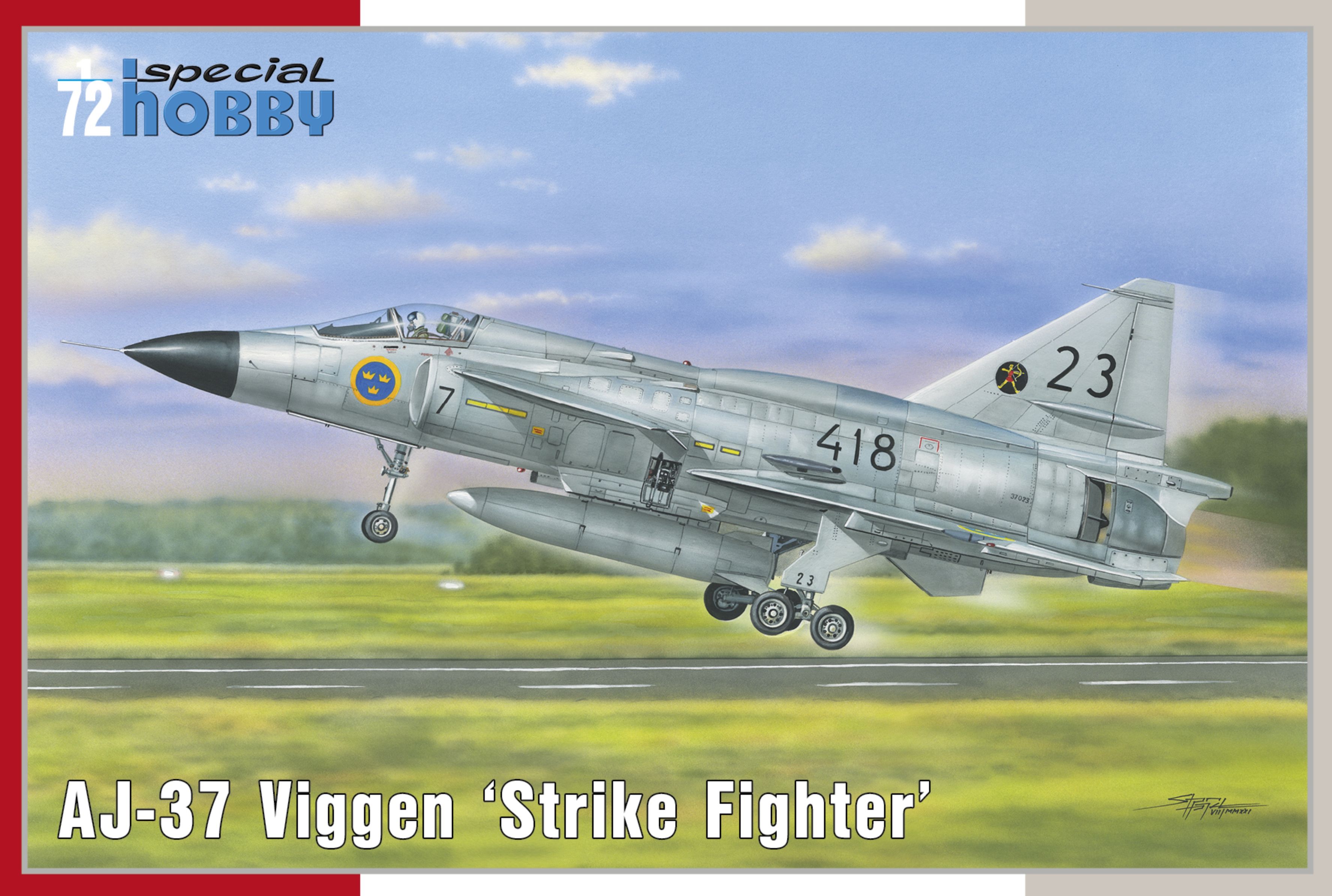 Model kit 1/72 AJ-37 Viggen 'Strike Fighter' (3x camo) (Special Hobby)