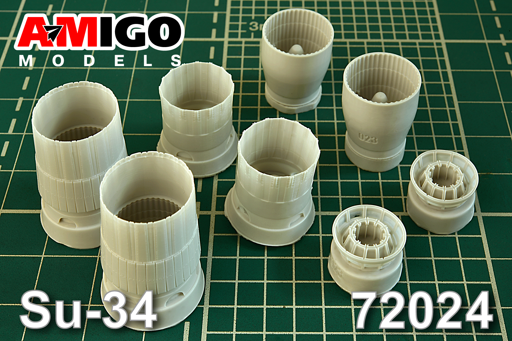 Additions (3D resin printing) 1/72 Su-24 AL-31F engine nozzle (Amigo Models)