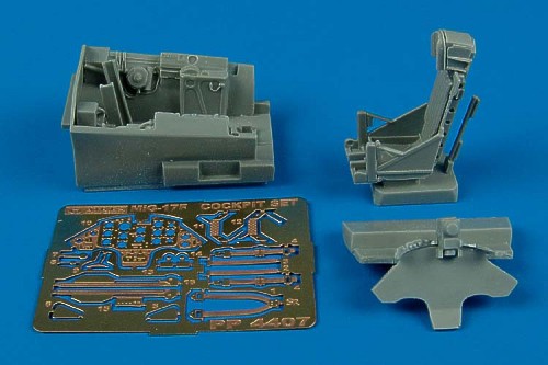 Additions (3D resin printing) 1/48 Mikoyan MiG-17F cockpit set (designed to be used with Hobby Boss kits) 