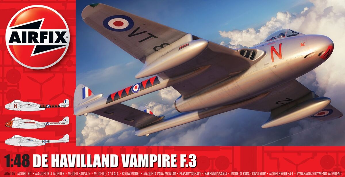 Model kit 1/48 de Havilland Vampire F.3 (Airfix)