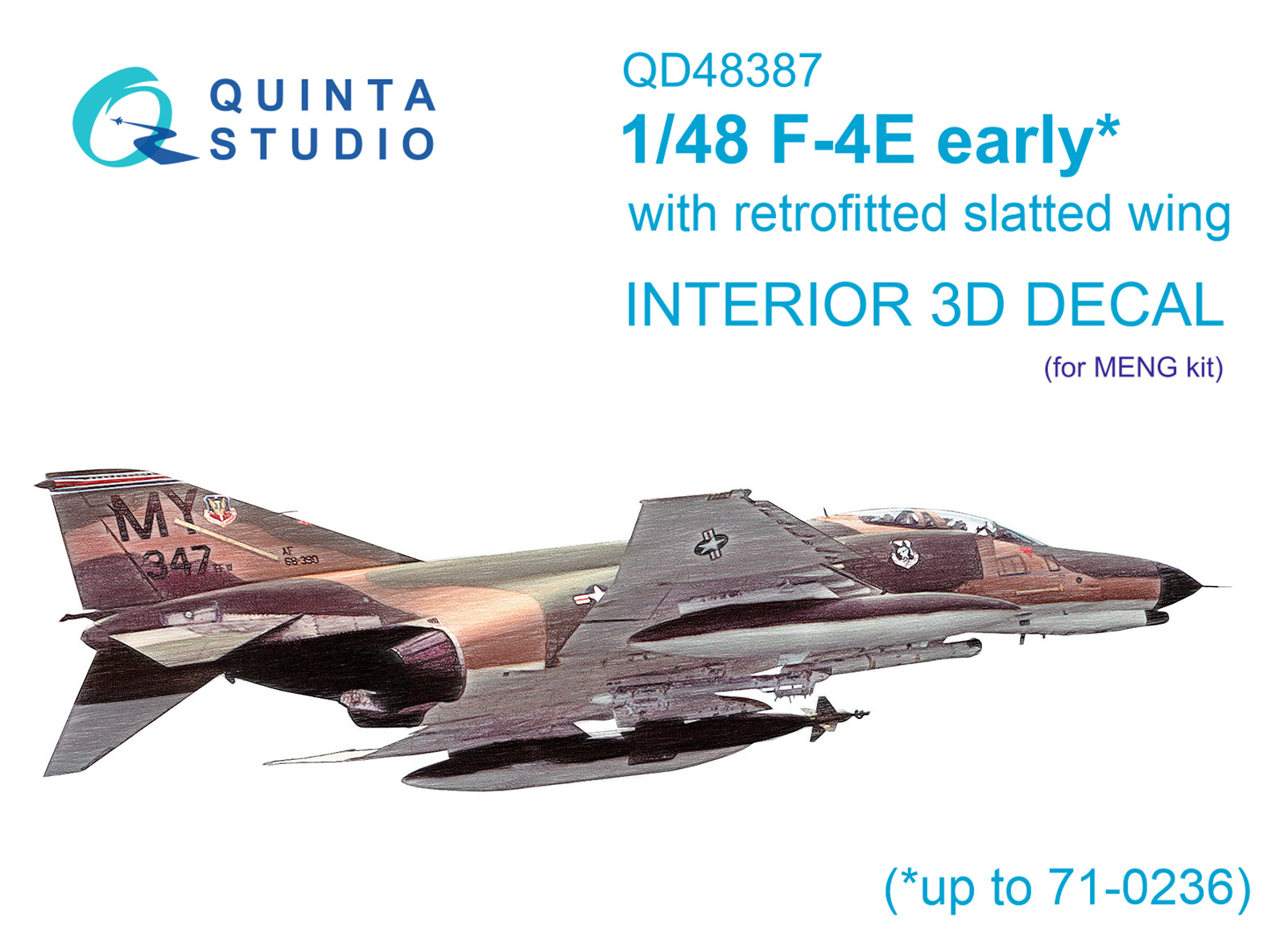 F-4E early with slatted wing 3D-Printed & coloured Interior on decal paper (Meng)