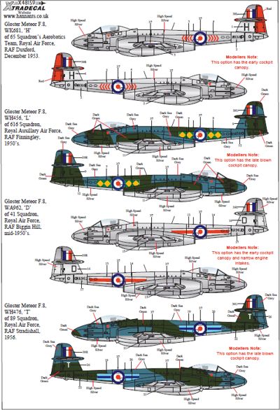 Decal 1/48 Gloster Meteor F.8 Collection Pt 2 (7) (Xtradecal)