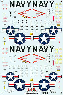 Decal 1/48 Hi-Viz National Insignia and data stencilling etc for 2 x U.S (CAM)
