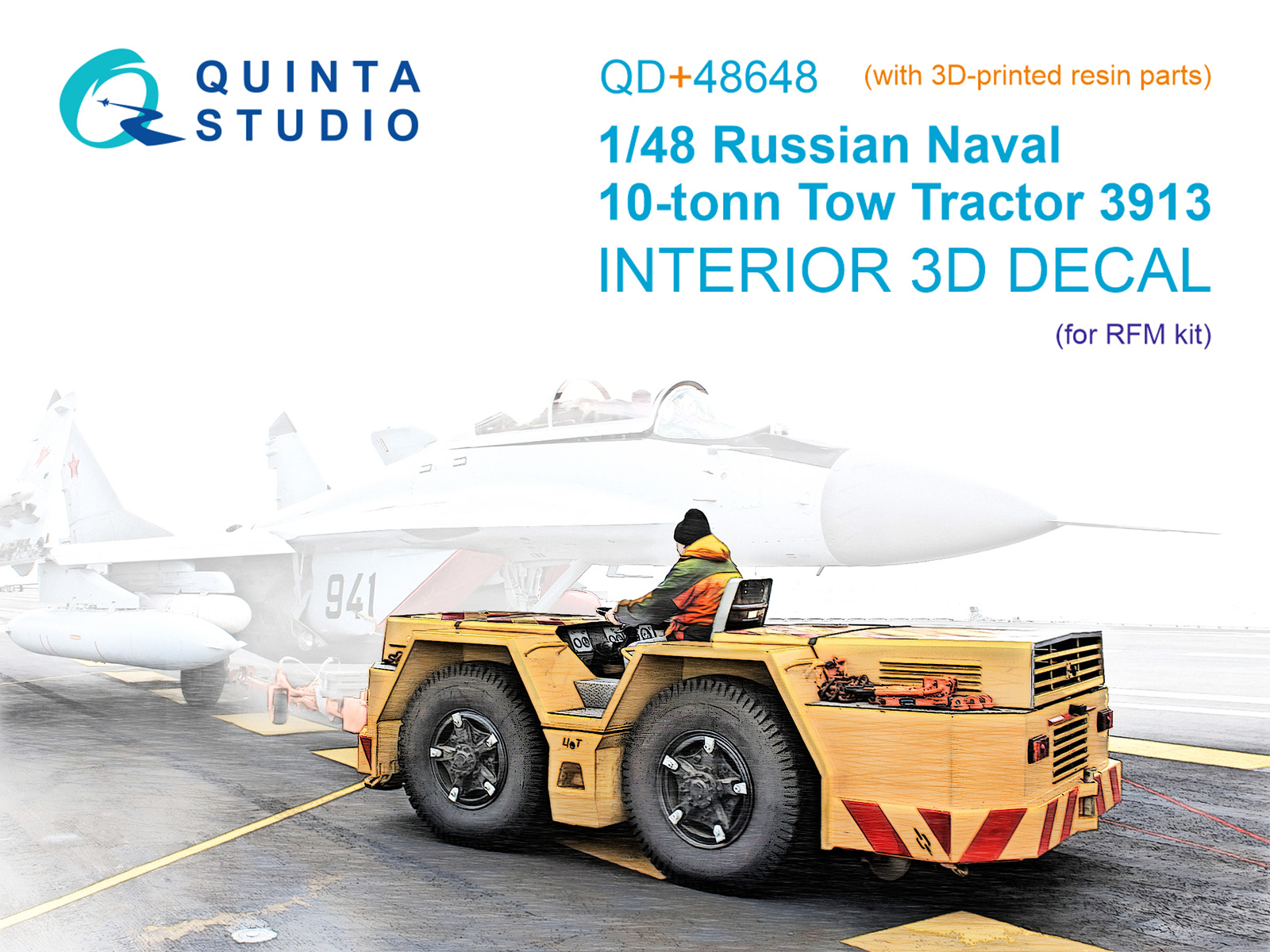 Russian naval tow tractor 3913 3D-Printed & coloured Interior on decal paper (RFM) (with 3D-printed resin parts)