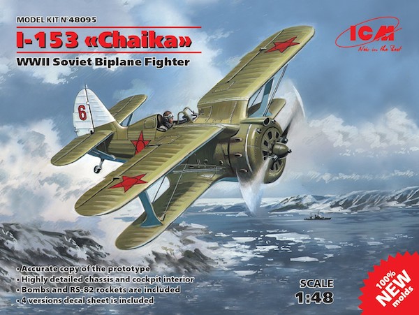 Model kit 1/48 Polikarpov I-153 WWII Soviet Biplane Fighter (ICM)