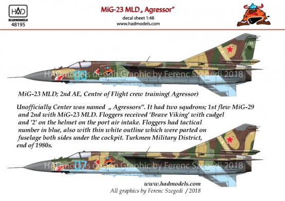 Decal 1/48 MiG-23 MLD 'Agressor' (HAD)