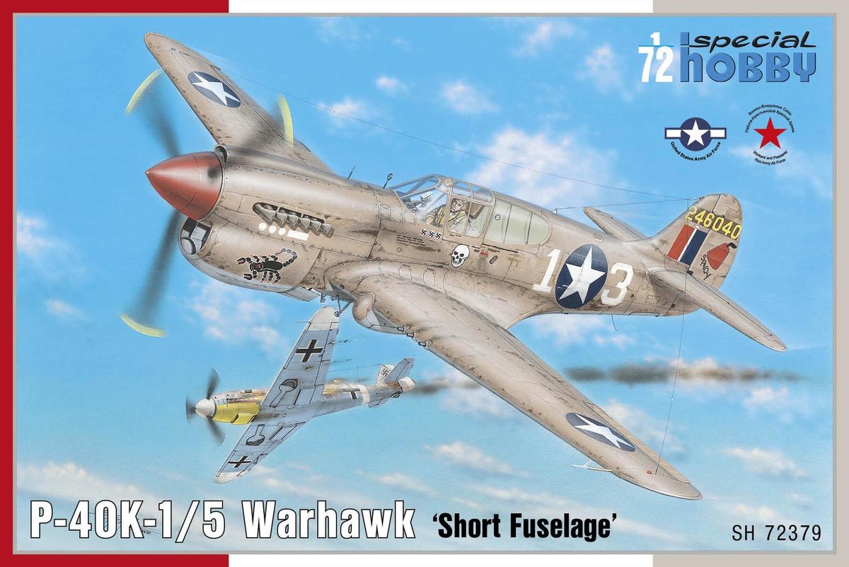 Model kit 1/72 P-40K-1/5 Warhawk 'Short Fuselage' (4x camo) (Special Hobby)