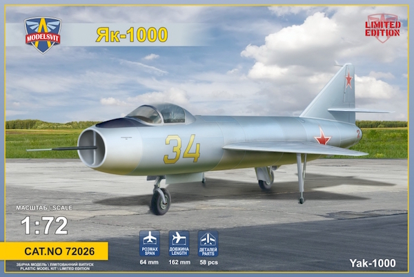 Model kit 1/72 Yakovlev Yak-1000 Soviet supersonic demonstrator (Modelsvit) 