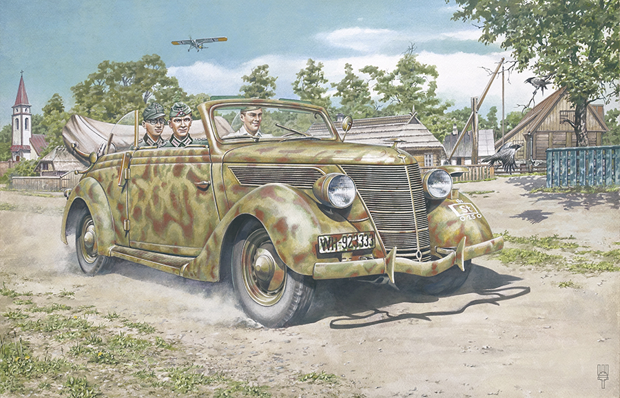 Model kit 1/35 1941 Ford V8-G81 Cabriolet German Staff Car (Roden)