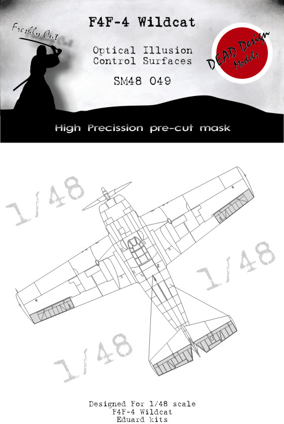 Grumman F4F-4 Wildcat Control Surfaces 3D/optical illusion paint mask for control surfaces (designed to be used with Eduard kits)