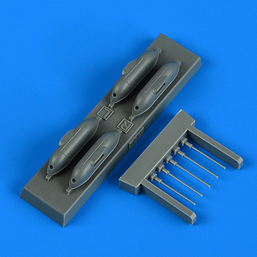 Additions (3D resin printing) 1/72 Messerschmitt Bf-109G-6/R6 cannon pods (designed to be used with Tamiya kits)