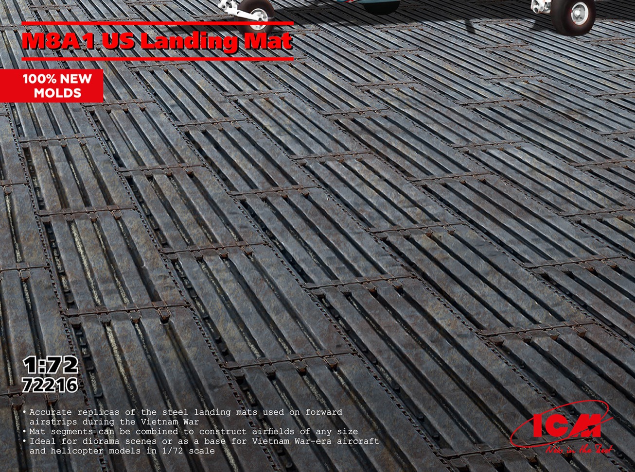 Diorama bases 1/72 M8A1 US landing mat (ICM) 