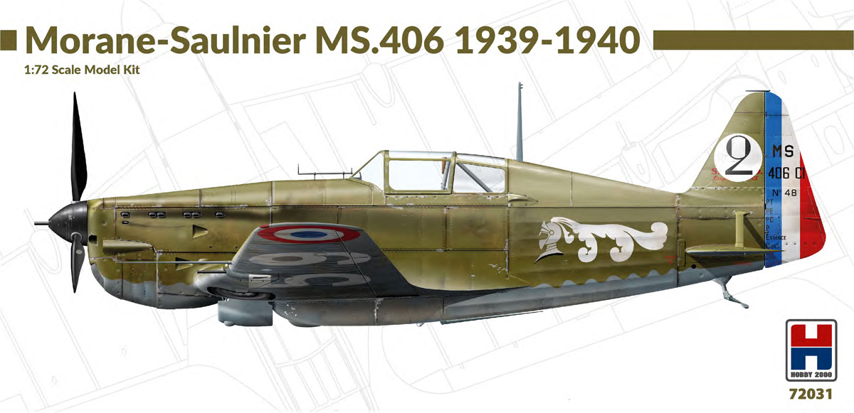 Model kit 1/72Morane-Saulnier MS.406C1 1939-40 - Hasegawa kit + Cartograf decals  (Hobby 2000)