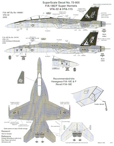 Decal 1/72 Boeing F/A-18E F/A-18F Super Hornets (2) (Microscale)