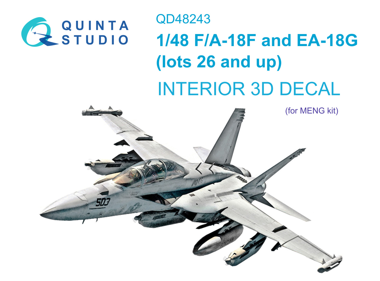F/A-18F late / EA-18G 3D-Printed & coloured Interior on decal paper (Meng)