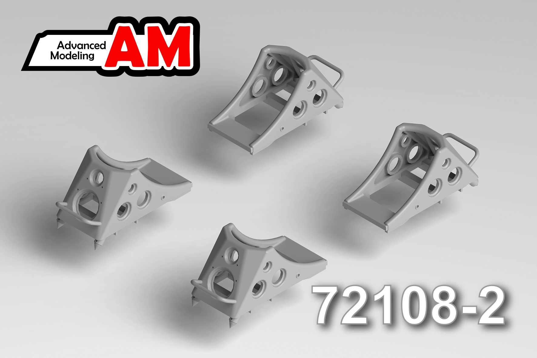 Additions (3D resin printing) 1/72 Set of chassis wheel pads type 2 "narrow" (6 pieces) (Advanced Modeling) 