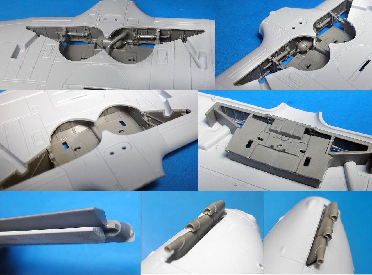 Additions (cast) 1/48 Hurricane Mk.I niches, ailerons, exhaust (Airfix) (Vector) 