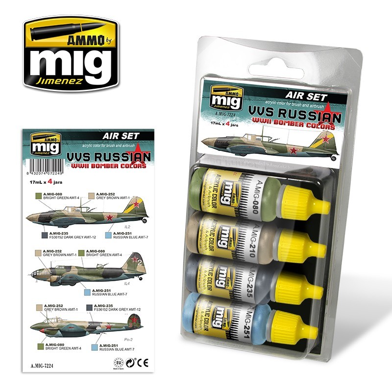 VVS Russian WWII Bomber Colors (Ammo Mig) (4x17ml) 