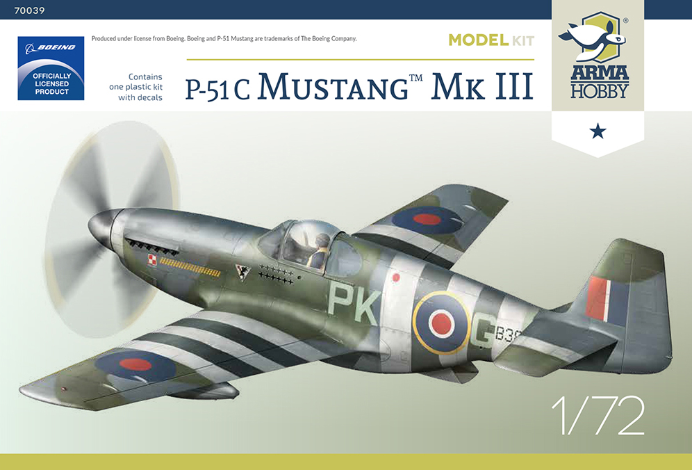 Model kit 1/72 P-51C Mustang Mk.III (Arma Hobby)