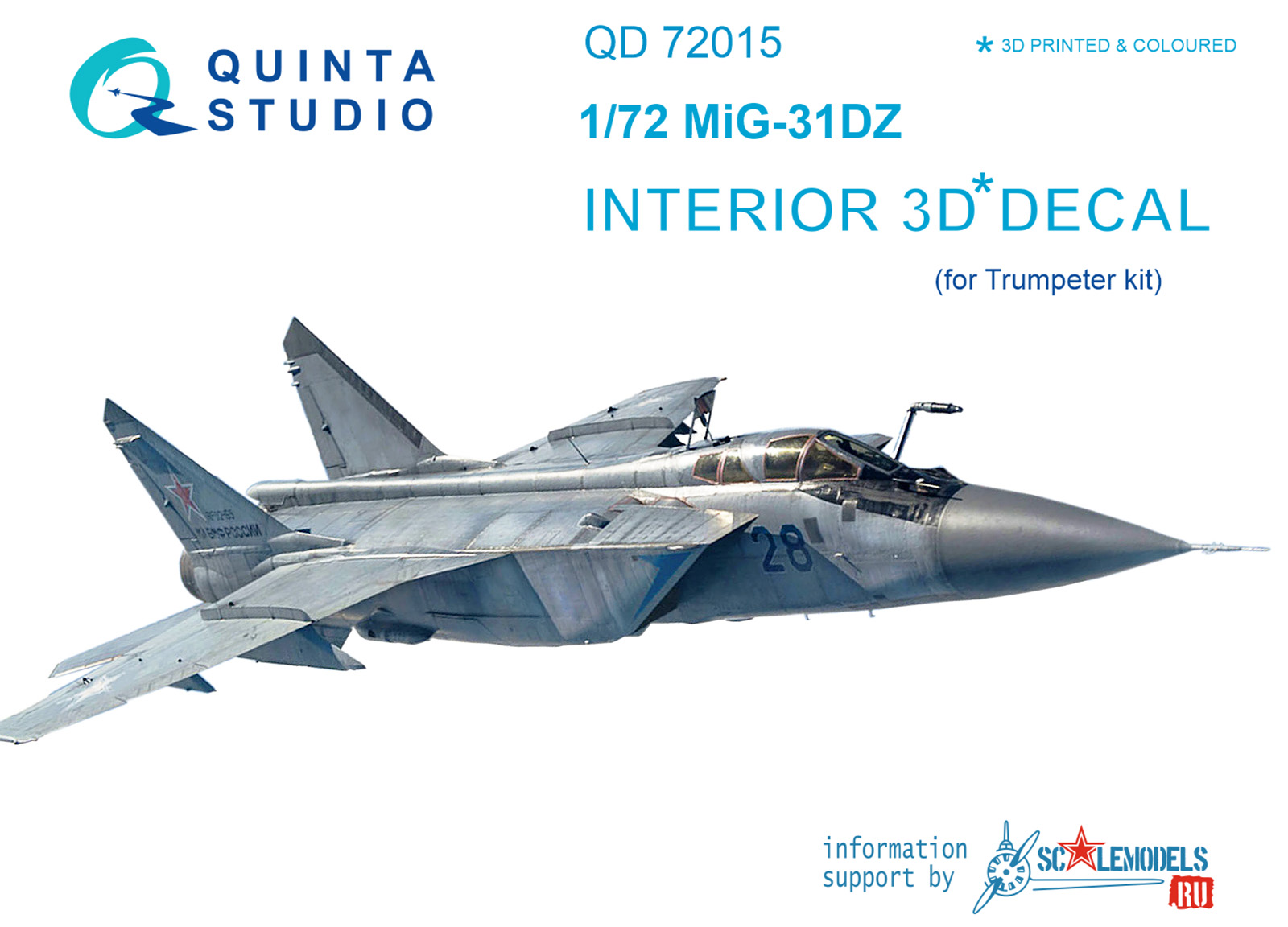 MiG-31DZ  3D-Printed & coloured Interior on decal paper  (for Trumpeter kit)
