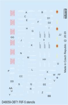 Decal 1/48 F6F-5 stencils (EDU)