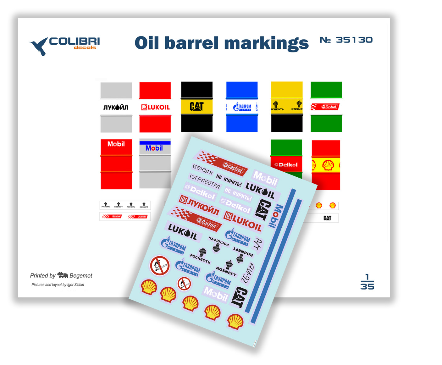 Decal 1/35 Oil barrel markings (Colibri Decals)