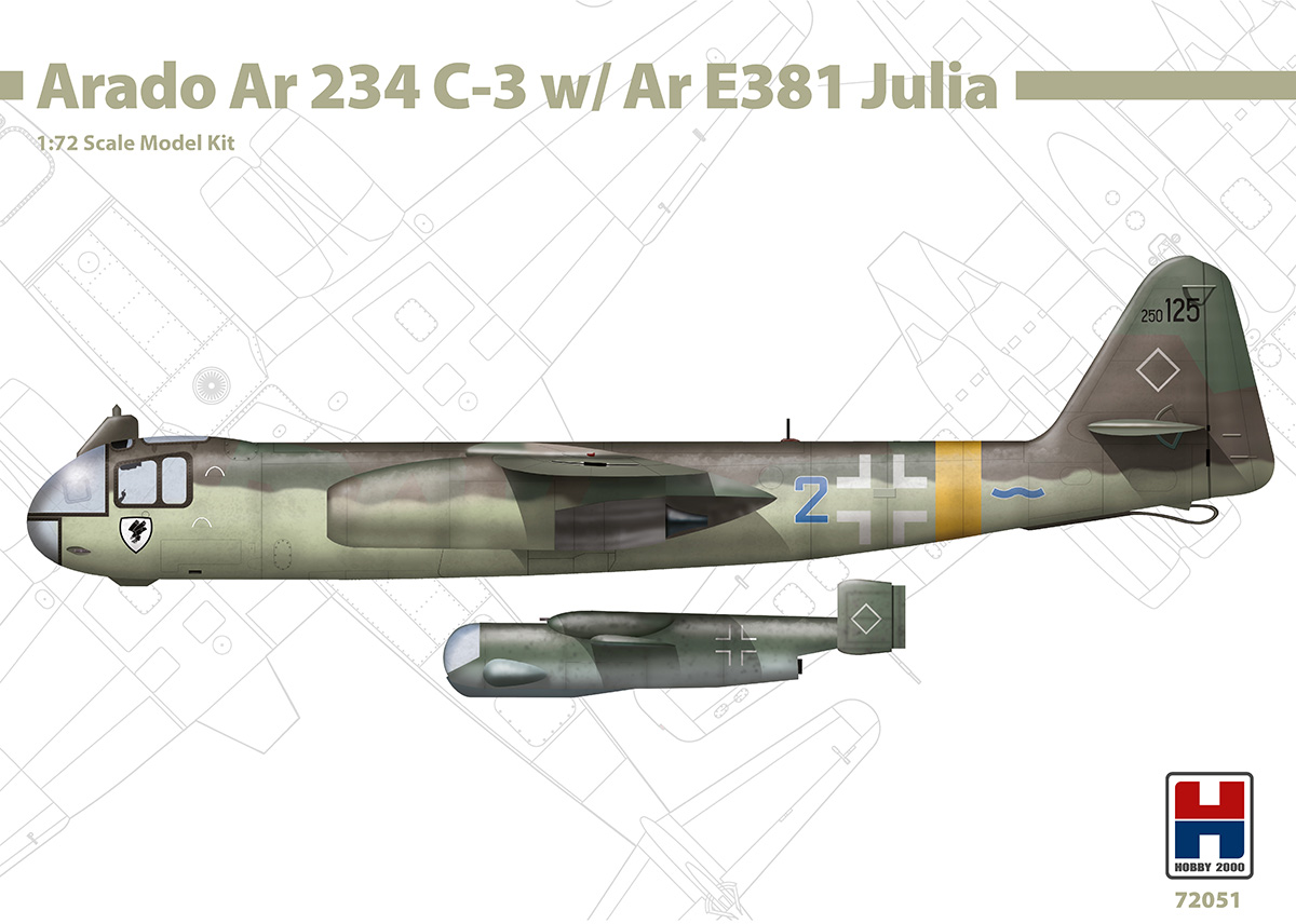 Model kit 1/72 Arado Ar-234C-3 with Ar E381 Julia - ex-DRAGON + CARTOGRAF (Hobby 2000)