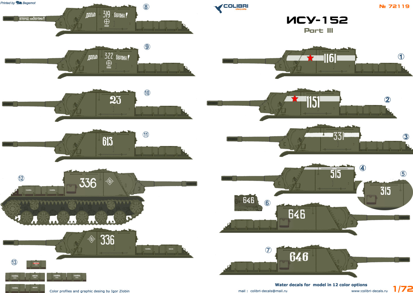 Decal 1/72 ISU-152 Part 3 (Colibri Decals)