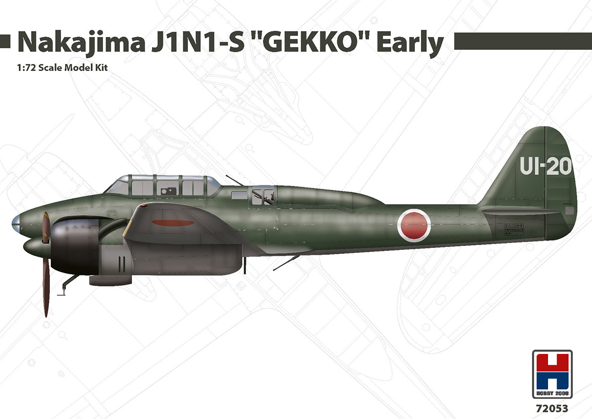 Model kit 1/72 Nakajima J1N1-S "GEKKO" Early version FUJIMI KIT+ NEW CARTOGRAF DECALS (Hobby 2000) (damaged package)