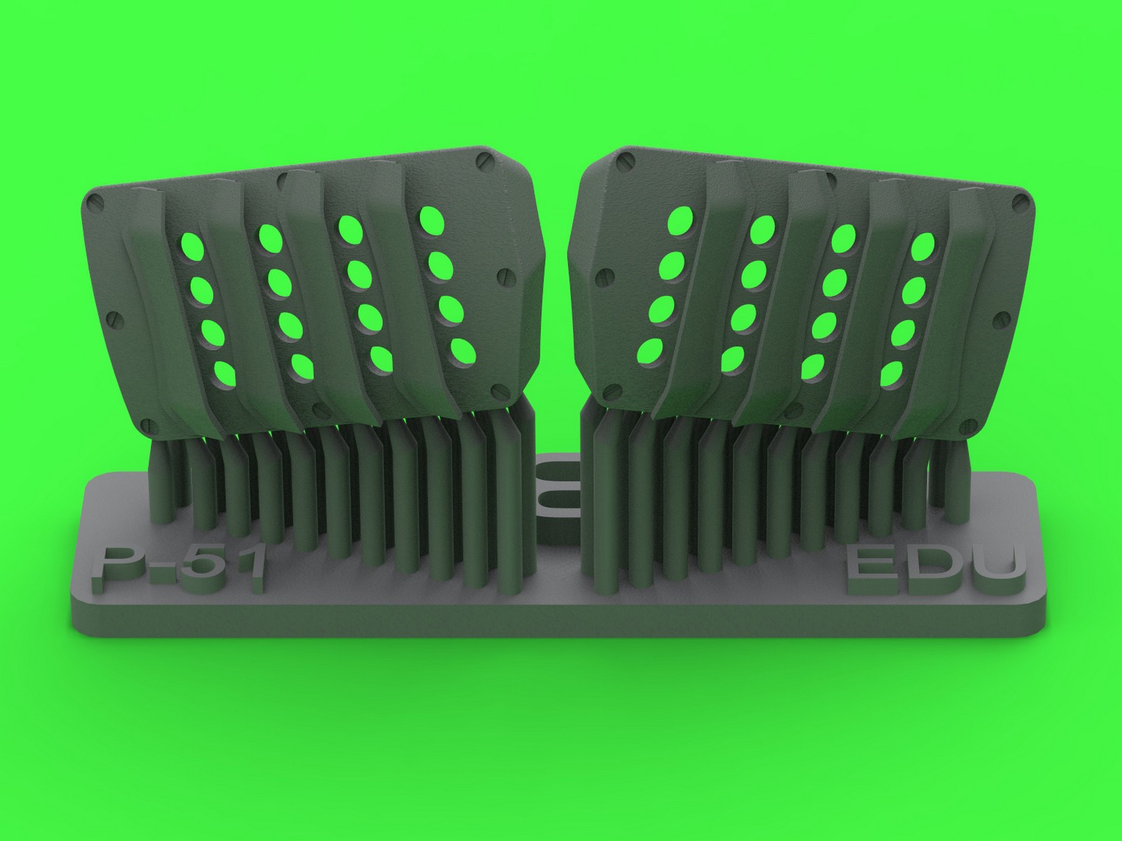 Aircraft detailing sets (resin) 1/48 P-51 Mustang - carburator air filter cover - RAF louvred type - version B (designed to be used with Eduard kits)