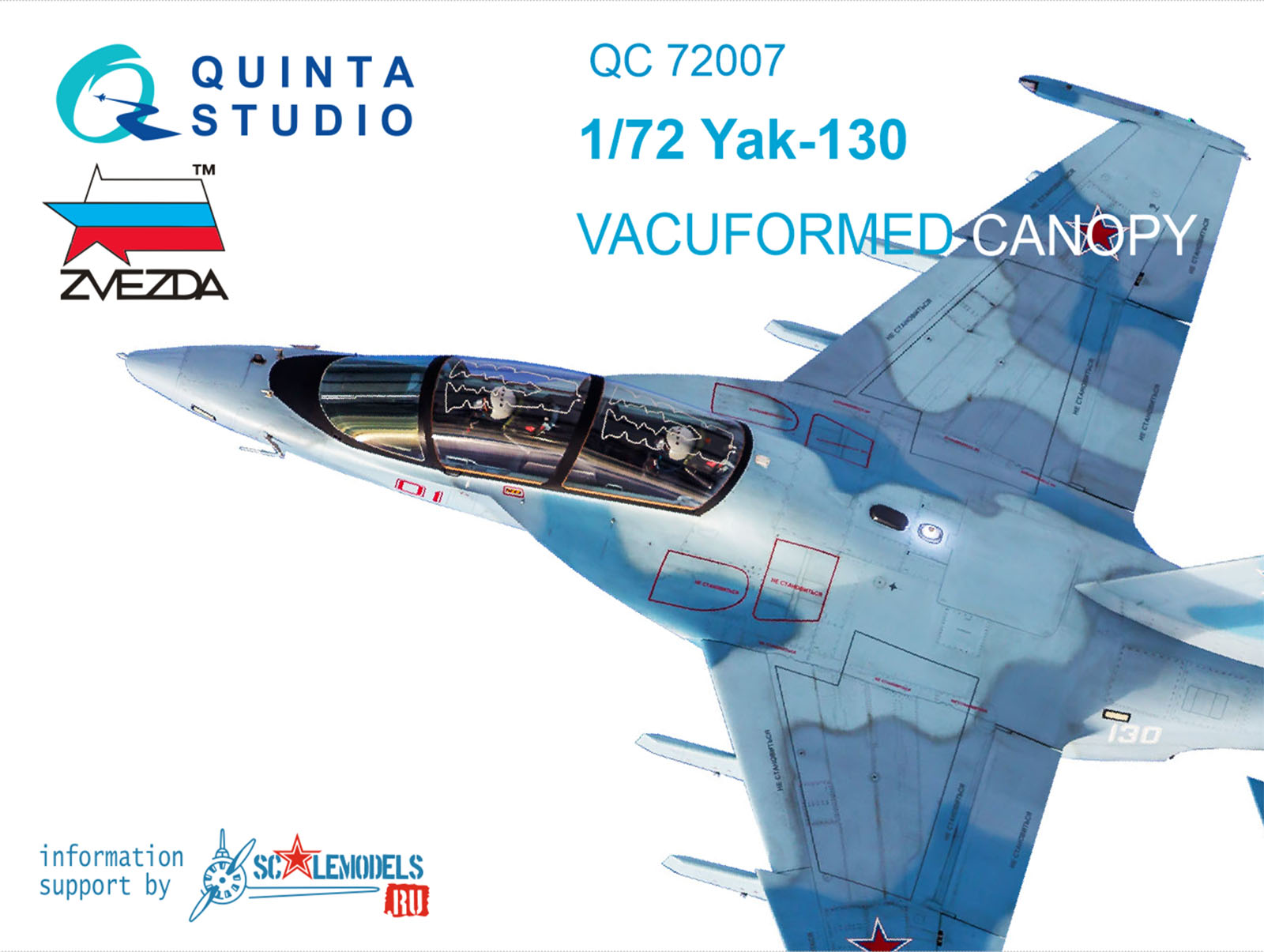 Yak-130 vacuuformed clear canopy with det.cord (for Zvezda kit)